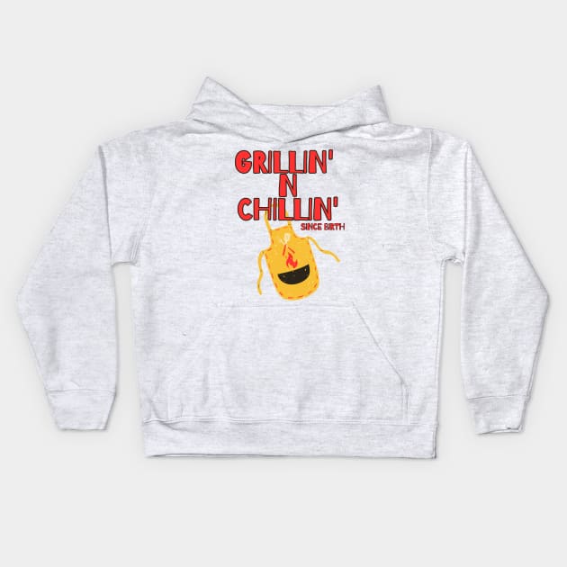 Grillin' n Chillin' | Grilling Dad Kids Hoodie by Barts Arts